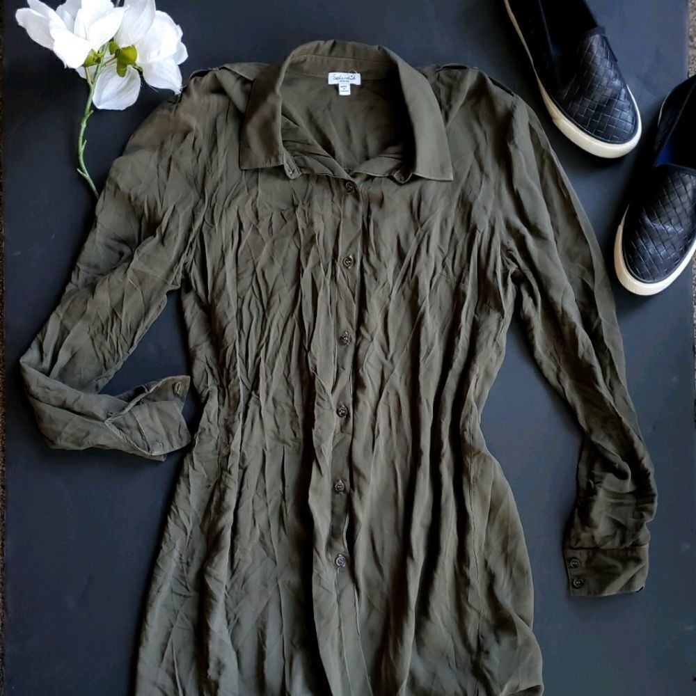 Anthropologie Army Green Button Down